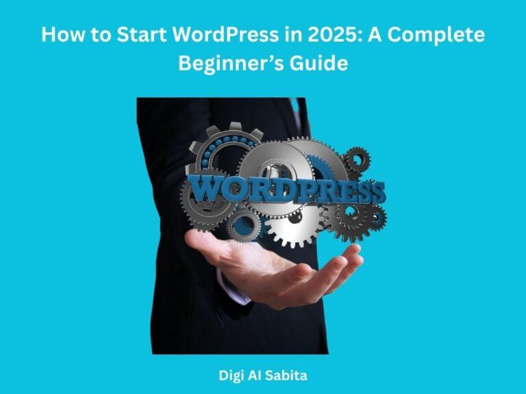 WordPress gears in hand, representing starting a WordPress site for beginners.