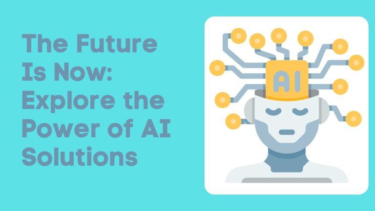 A robotic head with a circuit board and "AI" symbol, clearly illustrating the power of AI solutions.
