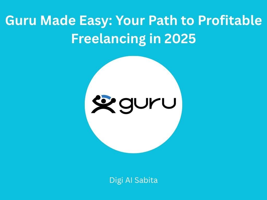 Guru logo in a white circle, representing a guide to profitable freelancing on Guru in 2025.