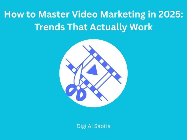 Video marketing: Icon of film strip with scissors and play button, representing video editing and production for marketing.