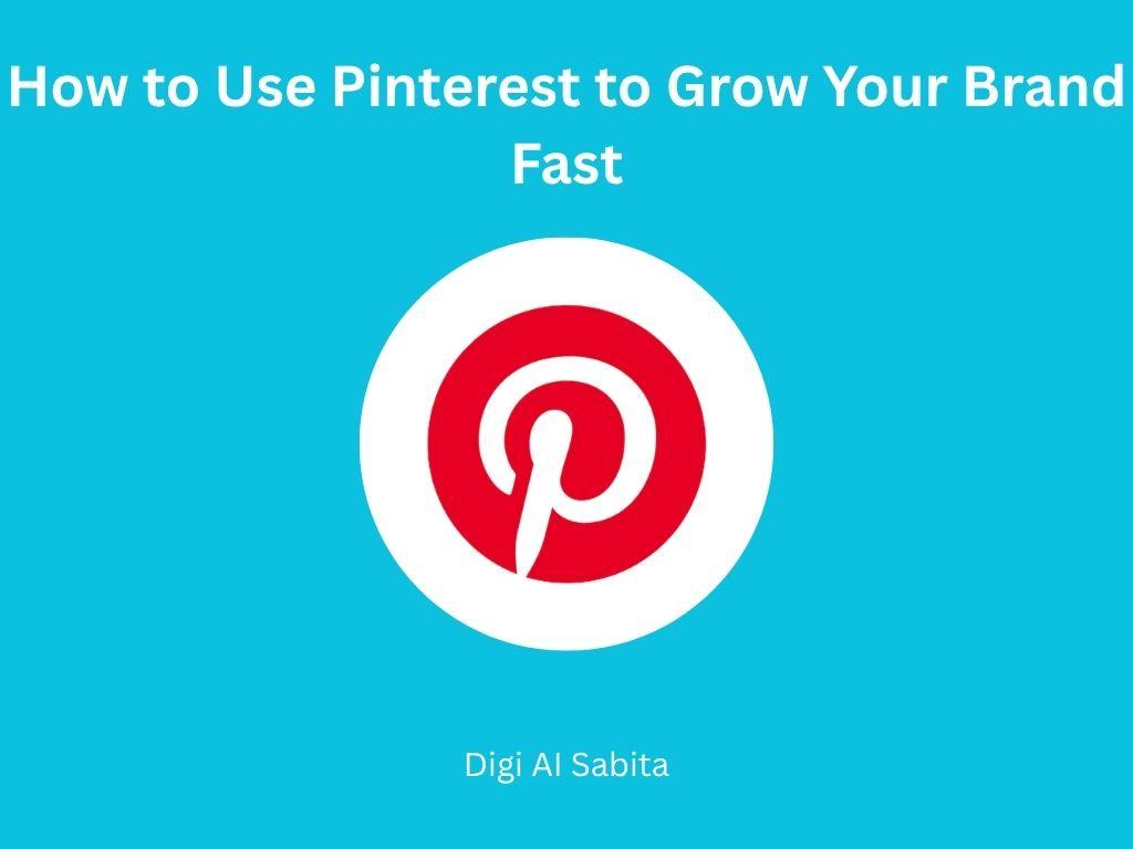 Pinterest logo, a red 'P' inside a white circle, on a blue background, representing a guide to brand growth.