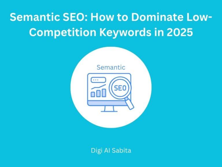 Semantic SEO: Computer monitor with a search bar, bar graphs, and a magnifying glass over 'SEO', symbolizing content optimization.